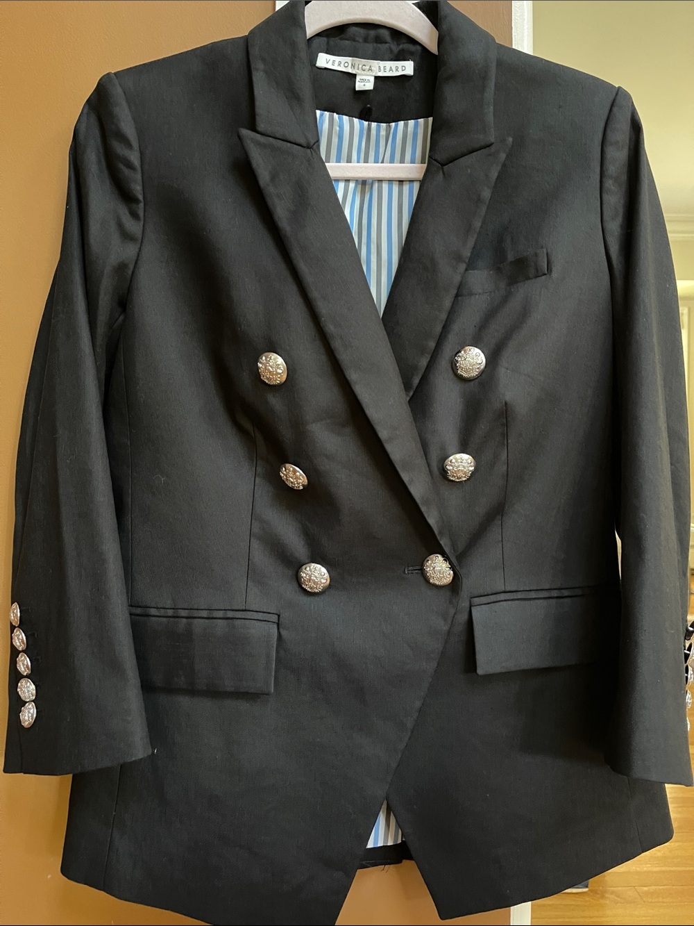 Veronica Beard Miller Dickey Black Double-Breasted Jacket